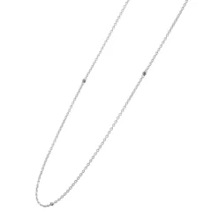 Flash Sale 32 Inch Caviar Beaded Station Necklace Silver