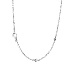 Flash Sale 32 Inch Caviar Beaded Station Necklace Silver