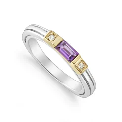 Flash Sale Amethyst And Diamond Stacking Ring Gemstones