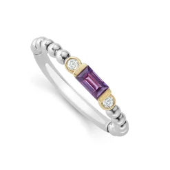 Clearance Amethyst And Diamond Stacking Ring Diamonds