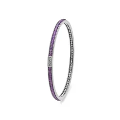 Hot Amethyst Bangle Silver