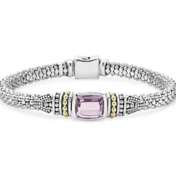 Hot Amethyst Caviar Bracelet | 6Mm Two-Tone