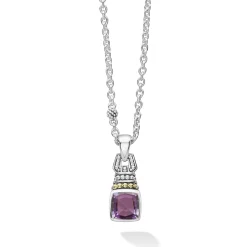 Outlet Amethyst Pendant Necklace Two-Tone