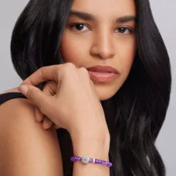 Outlet Amethyst Skull Bracelet Silver