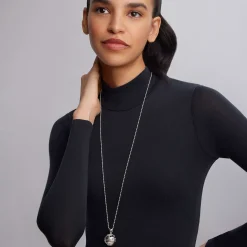 Outlet Ball Pendant Necklace Silver