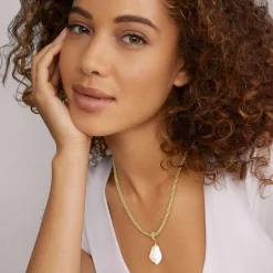 Clearance Baroque Pearl Pendant Gold