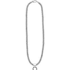 Cheap Beaded Circle Pendant Necklace Silver