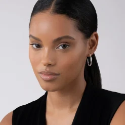 Fashion Beaded Diamond Hoop Earrings Diamonds