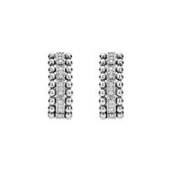 New Beaded Diamond Huggie Earrings Diamonds