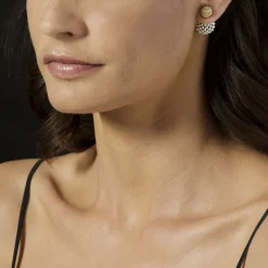 Outlet Beaded 18K Gold Stud Earrings Gold