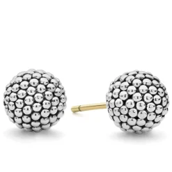 Store Beaded Silver Stud Earrings Silver