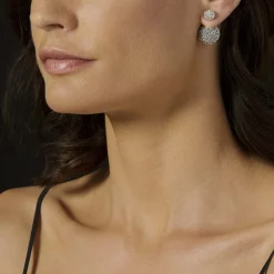 Store Beaded Silver Stud Earrings Silver