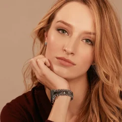 Store Beaded Silver Stud Earrings Silver