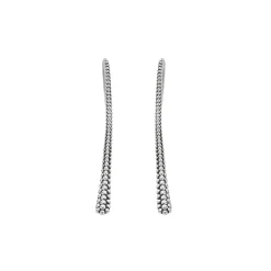 Store Beaded Thin Drop Earrings Silver