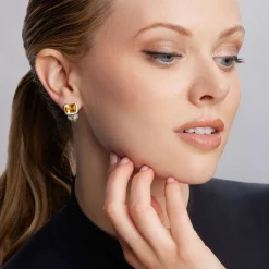 New Bezel-Set Citrine Earrings Two-Tone