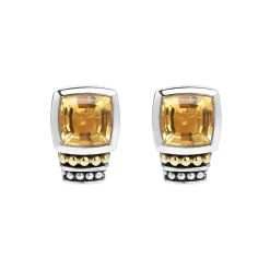 Flash Sale Bezel-Set Citrine Stud Earrings Two-Tone