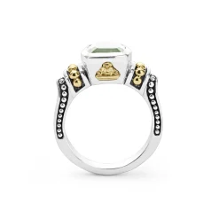 Best Sale Bezel-Set Prasiolite Ring Two-Tone