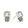 Outlet Bezel-Set Prasiolite Stud Earrings Two-Tone