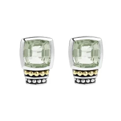 Cheap Bezel-Set Prasiolite Stud Earrings Gemstones