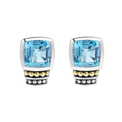 Flash Sale Bezel-Set Swiss Blue Topaz Stud Earrings Gemstones