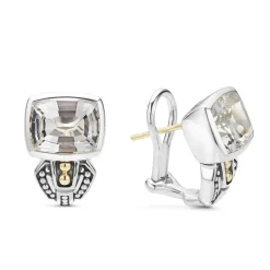 Flash Sale Bezel-Set White Topaz Earrings Two-Tone