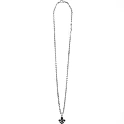 Flash Sale Black Agate Fleur De Lis Amulet Necklace Necklaces & Chains