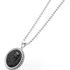 Sale Black Agate Skull Crossbone Amulet Necklace Amulets