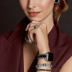 Discount Black Ceramic And Stainless Steel Watch Bracelet-38-45Mm Watch Bands