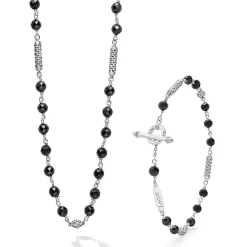 Discount Black Ceramic Beaded Gift Set Gemstones