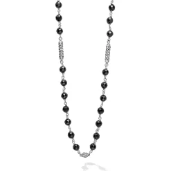 Discount Black Ceramic Beaded Necklace Gemstones