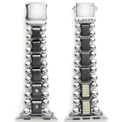Shop Black Ceramic Half Diamond Watch Bracelet-38-45Mm Two-Tone