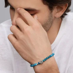 Cheap Blue Apatite Skull Bracelet Bracelets