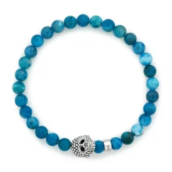 Online Blue Apatite Skull Bracelet Gemstones