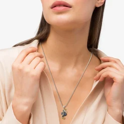 Shop Blue Sapphire And Diamond Seahorse Pendant Necklace Diamonds