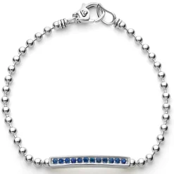 Online Blue Sapphire Beaded Bracelet Silver