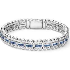 Sale Blue Sapphire Link Bracelet Silver