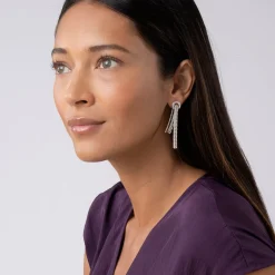 Clearance Cascading Caviar Diamond Earrings Drop Earrings