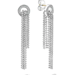 Best Cascading Caviar Diamond Earrings Silver