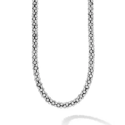Hot Caviar Beaded Necklace 5Mm Silver