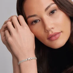 Discount Caviar Buckle Diamond Bracelet | 6Mm Silver