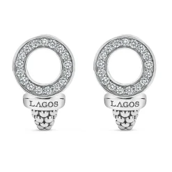 Best Caviar Circle Diamond Earrings Silver
