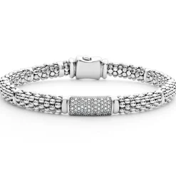 Fashion Caviar Diamond Bracelet | 6Mm Silver