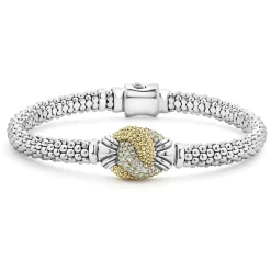 Store Caviar Diamond Knot Bracelet | 6Mm Two-Tone