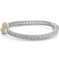 Store Caviar Diamond Knot Bracelet | 6Mm Two-Tone