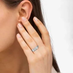 Sale Caviar Diamond Ring Silver