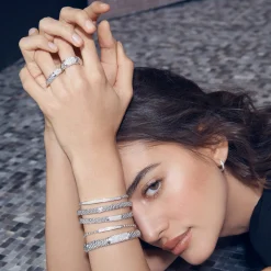 Sale Caviar Diamond Ring Silver