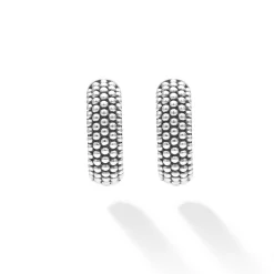 Clearance Caviar Huggie Earrings Silver