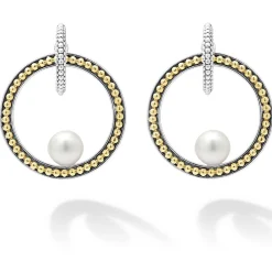 Online Caviar Pearl Drop Earrings Two-Tone