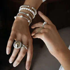 Flash Sale Caviar Pearl Ring Silver