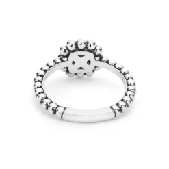 Clearance Caviar Square Diamond Ring Silver